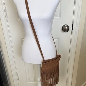 margot Brown Fringe Crossbody Bag